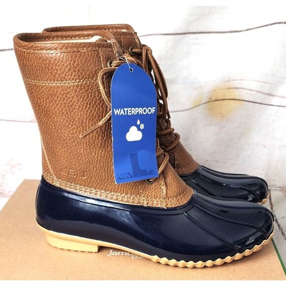 JBU Fall 2022 Navy/Tan Maplewood Waterproof Women’s Boots Size 6M – Stylish - Picture 1 of 16